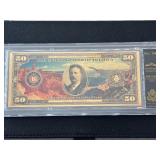 24K Gold Foil $50 Dollar Grand Canyon National Park Tribute Note 50mg