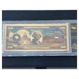 24K Gold Foil $50 Dollar Pennsylvania Statehood Tribute Note 50mg