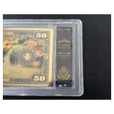 24K Gold Foil $50 Dollar Hot Springs National Park Tribute Note 50mg