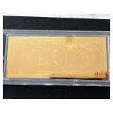 24K Gold Foil $50 Dollar Hot Springs National Park Tribute Note 50mg