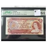 1974 Canada $2 Dollar Note PMG EPQ64 Choice Uncirculated