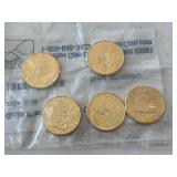 Gold Plated Jefferson Nickel Set