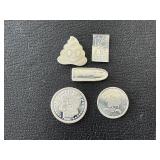 5 - 1 Gram .999 Fine Silver Rounds/Bullet/Emoji