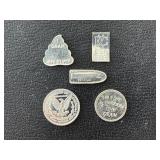 5 - 1 Gram .999 Fine Silver Rounds/Bullet/Emoji