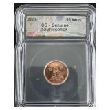 2009 South Korea 10 Won ICG Genuine