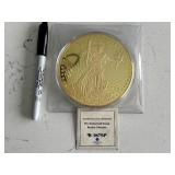 Jumbo Gold Plated Replica St. Gaudens Coin