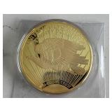 Jumbo Gold Plated Replica St. Gaudens Coin