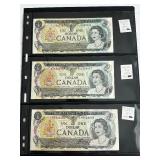 1973 Canada $1 Dollar Notes