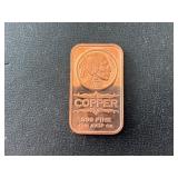 1 Ounce .999 Fine Copper Bar