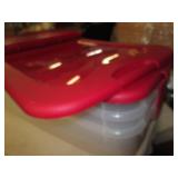 3 Under bed storage totes with lids...