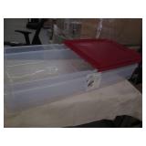 2 Under bed storage totes, one has ...