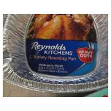 2 Turkey roasting pans and 6 plasti...