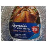 2 Turkey roasting pans and 6 plasti...