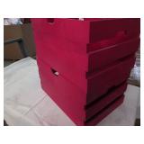 2 Stackable wood storage crates...