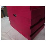 2 Stackable wood storage crates...