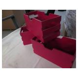 3 Small stackable wood storage crat...