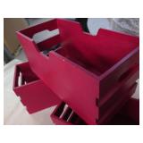 3 Small stackable wood storage crat...