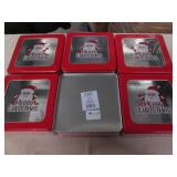 6 Holiday tins with see through pla...