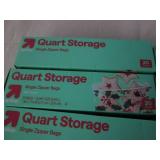 6 20 Packs of quart zipper bags...