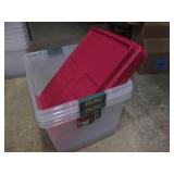 3 Hefty storage totes with lids...