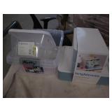 Lot of plastic storage bins...