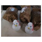 5 Ceramic chicks, all wrapped in pa...