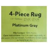 4 piece Platinum Gray Bath Rug Set...