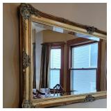 Elegant Large Gold Gilt Beveled Glass Wall Mirrror