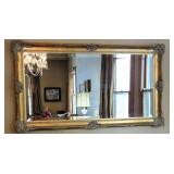 Elegant Large Gold Gilt Beveled Glass Wall Mirrror