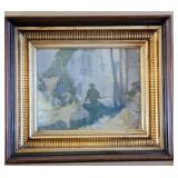 Framed Impressionist Silhouette Artwork