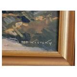 Framed Landscape Print ~ Cape Ann Harbor by Artist Ted Kautzky 