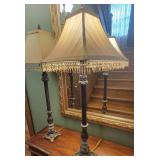 Acanthus Leaf Column Candlestick Table Lamp, pair