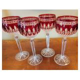 Waterford Ruby Cut to Clear Clarendon Wine Glasses