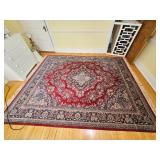 Persian Kashan Style Red Medallion Area Rug 95 by 120 Inches