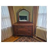 Antique French Regency Walnut Vanity Dresser