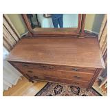 Antique French Regency Walnut Vanity Dresser