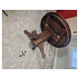 Primitive Pedestal Dining Table with Pressed Back Spindle Chairs