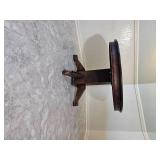 Primitive Pedestal Dining Table with Pressed Back Spindle Chairs