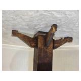 Primitive Pedestal Dining Table with Pressed Back Spindle Chairs