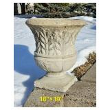 Nineteen Inch Concrete Footed Planter