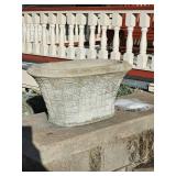 Twenty Five Inch Concrete Basket Weave Planter