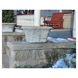 Twenty Five Inch Concrete Basket Weave Planter