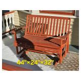 Folksy Slotted Porch Glider