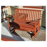 Folksy Slotted Porch Glider