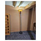 Warm Torchiere Floor Lamp with Resin Shade
