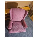 Rosebud Brocade Upholstery Wingback Armchair Pair