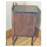 Upcycled Antique Side Table from Vanity with Floral Bouquet Detail