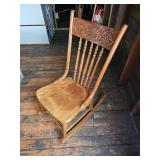 Antique Press Back Brass Accent Chair
