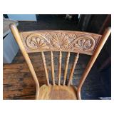 Antique Press Back Brass Accent Chair