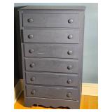 Painted Six Drawer Chest in Blue Grey Finish